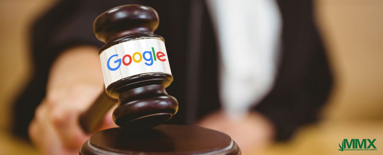 Marijuana Marketing Xperts presenting a Google gavel